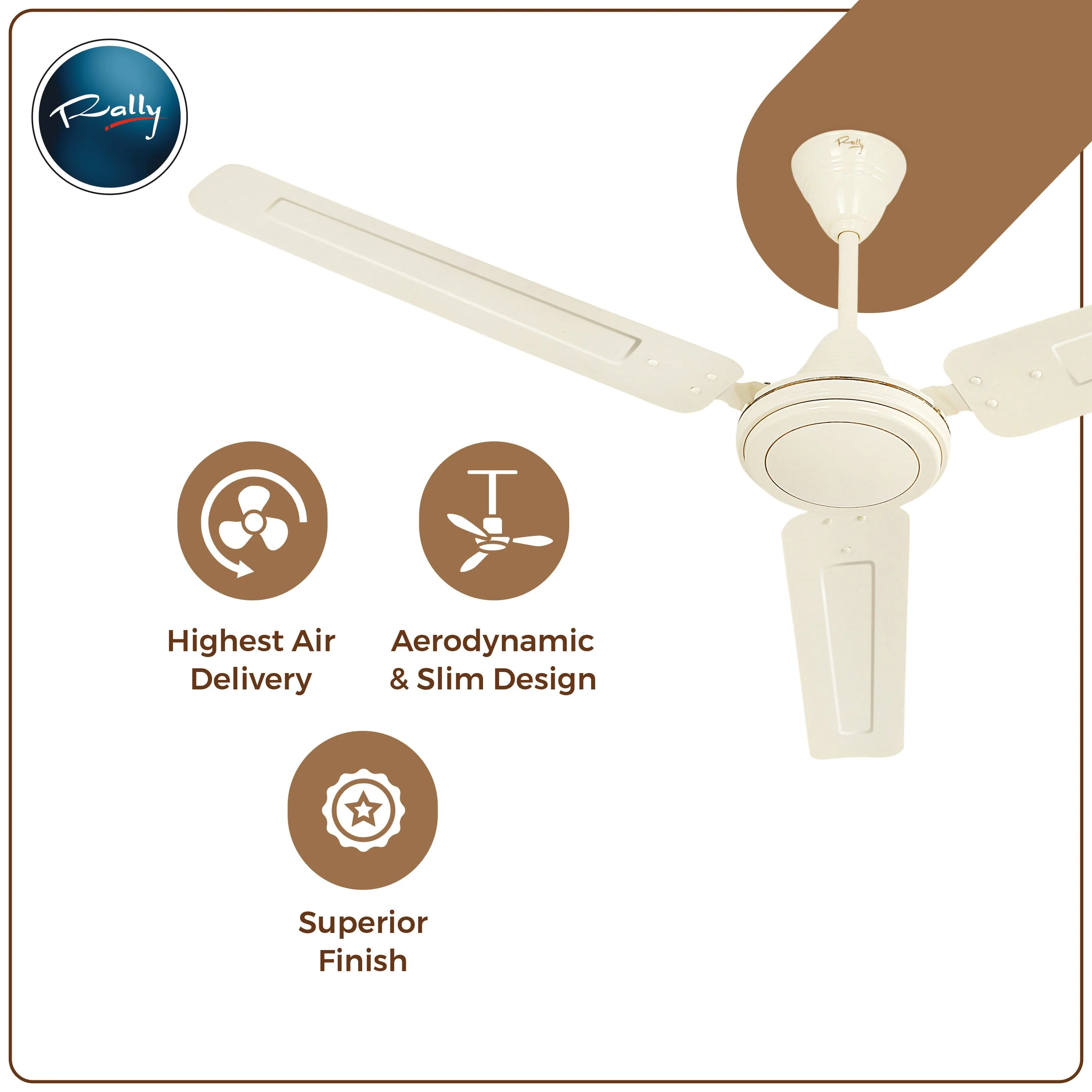 Rally Hi-Speed Ceiling Fan 1200/900mm 3 Blades 5 years Warranty - Image 20