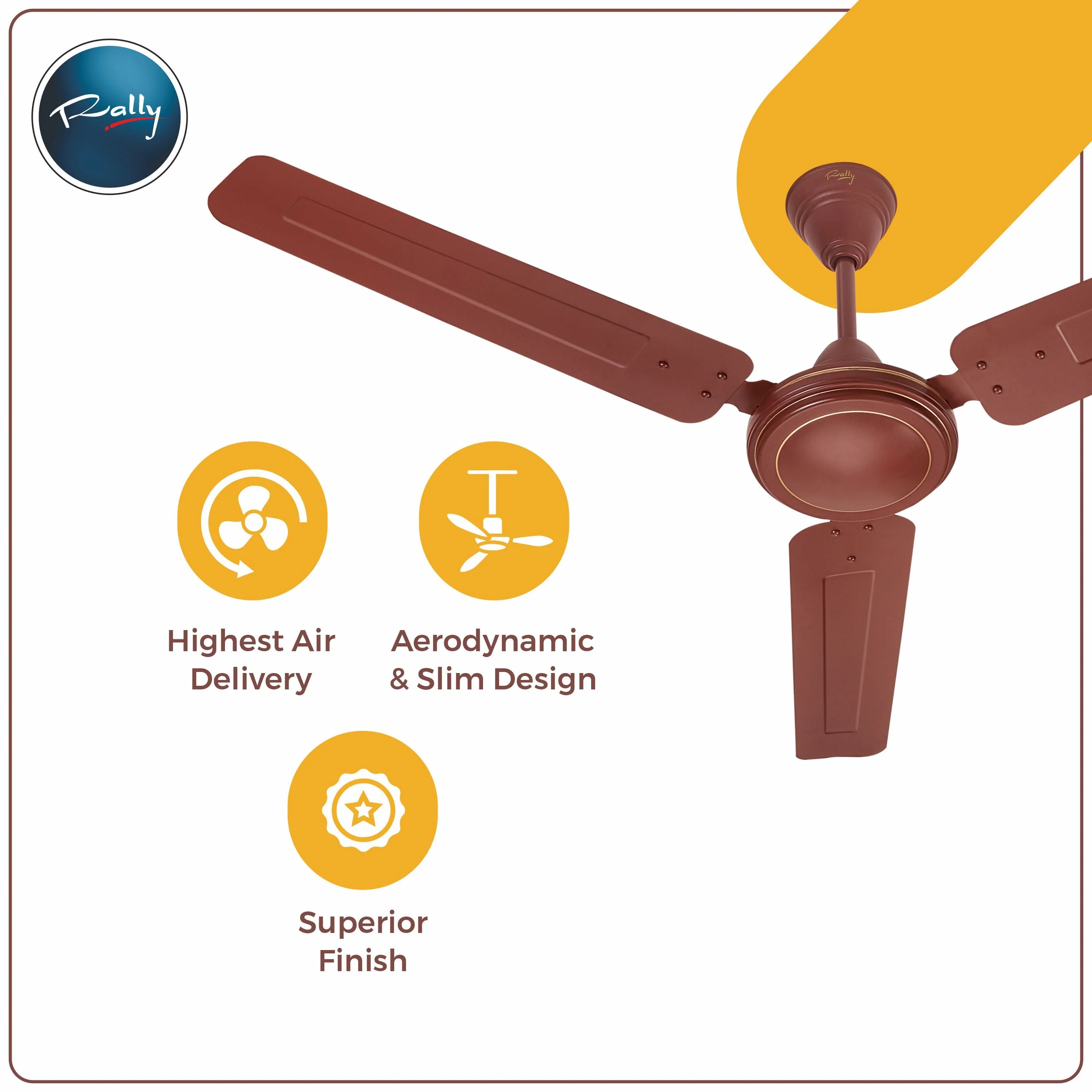 Rally Hi-Speed Ceiling Fan 1200/900mm 3 Blades 5 years Warranty - Image 3
