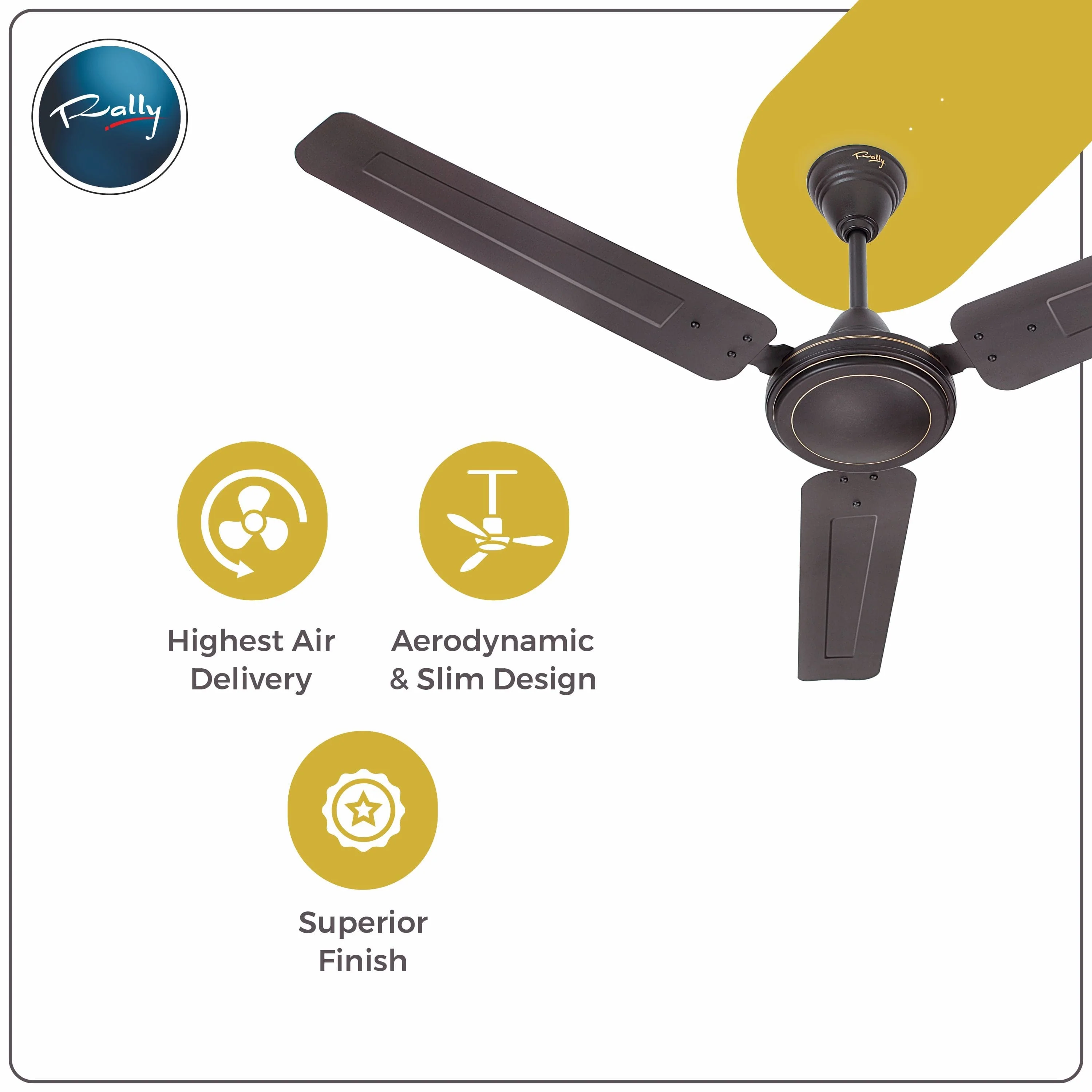 Rally Hi-Speed Ceiling Fan 1200/900mm 3 Blades 5 years Warranty - Image 9