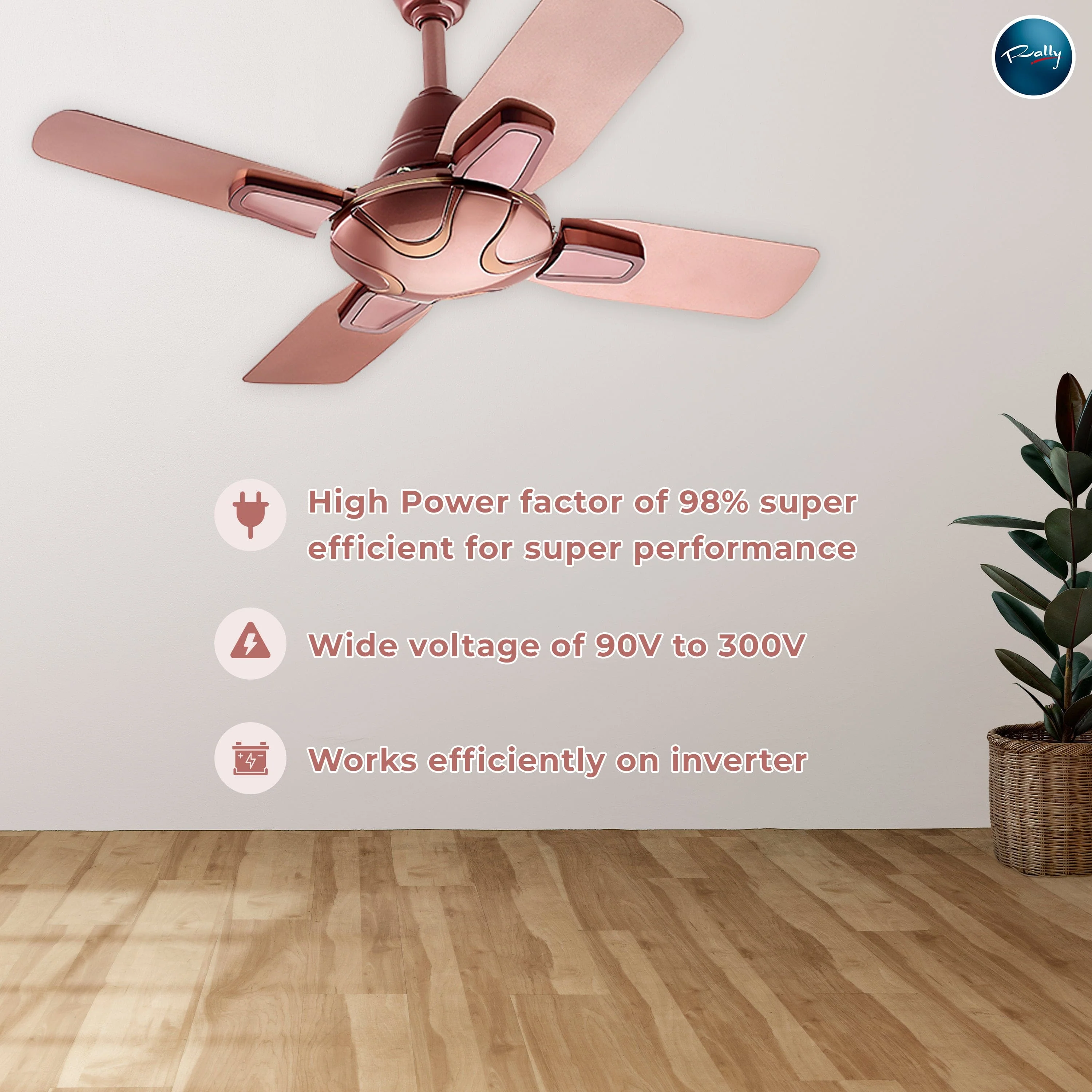 Rally Diamond Ceiling Fan | 600mm | 4 Blades | 5 Years Warranty - Image 4