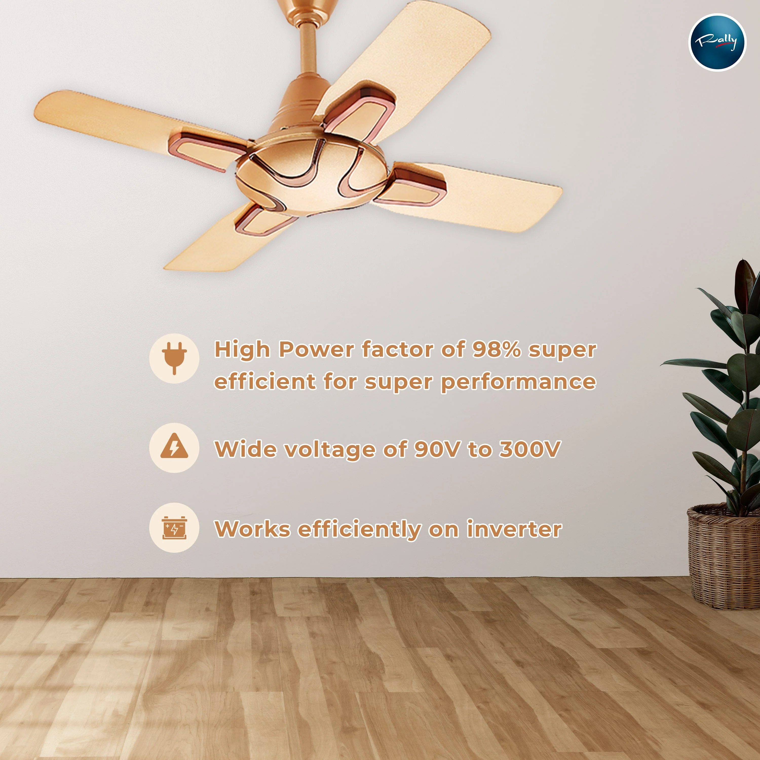 Rally Diamond Ceiling Fan | 600mm | 4 Blades | 5 Years Warranty - Image 9