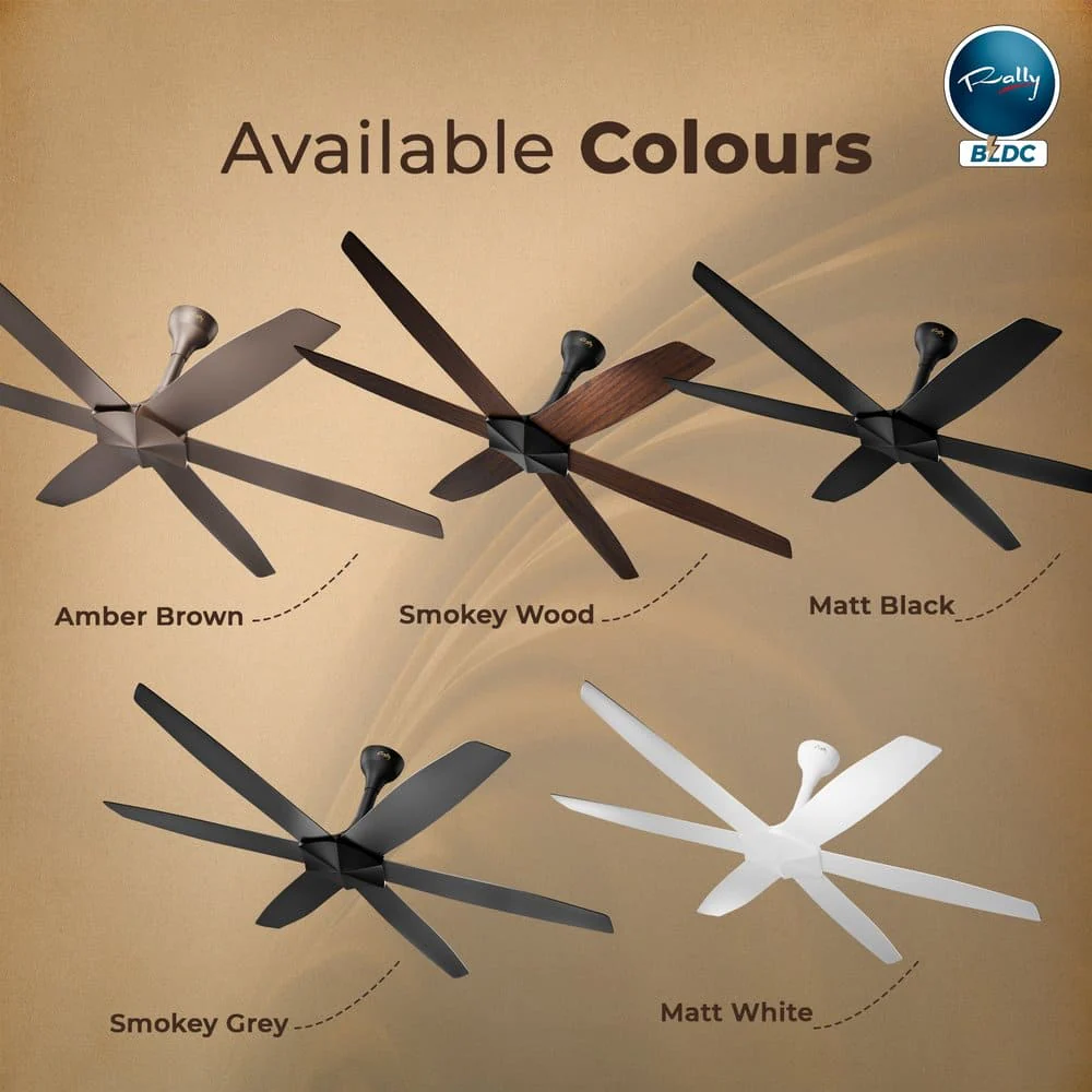 Rally ONYX 6 BLADE 1200mm BLDC Ceiling Fan | 5-star rated | Best-in-class Air Delivery | Aluminium Built | Energy Efficient | 5+2* Year Warranty - Image 4