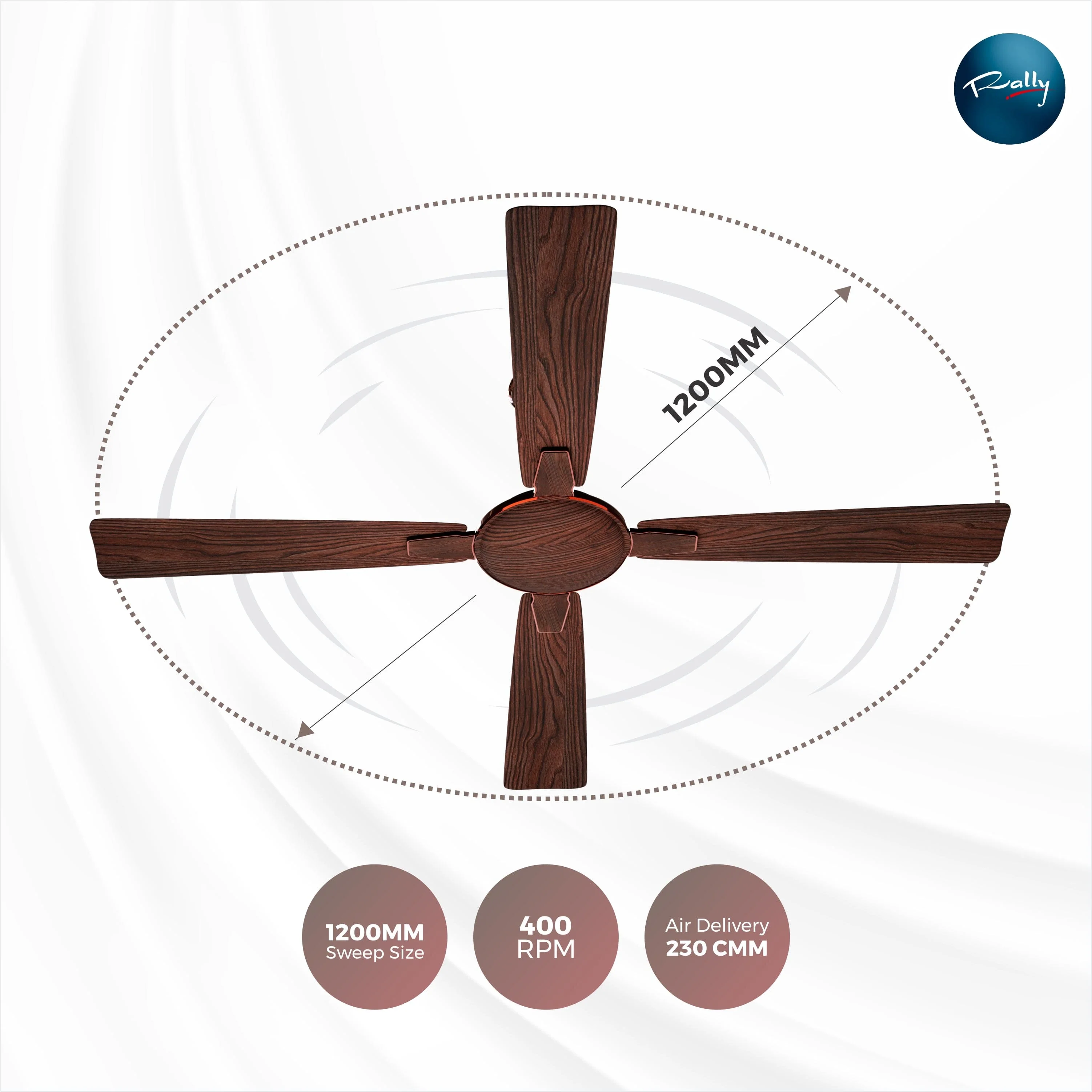 Rally Winwood Ceiling Fan || 1200 MM (48'') 4 Blades 5 years Warranty - Image 4